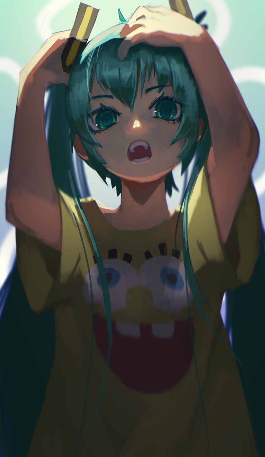 hatsune miku and spongebob squarepants (vocaloid and 1 more) drawn by topdylan