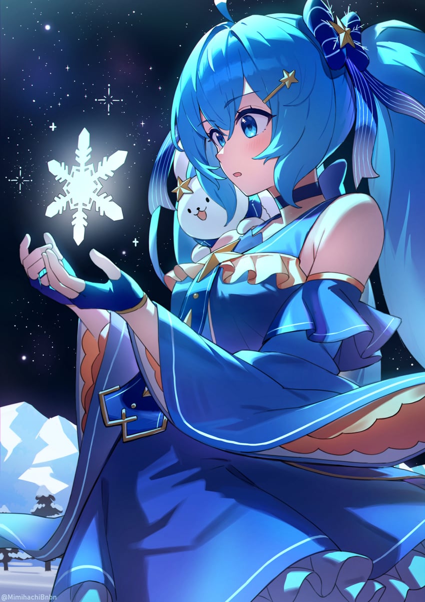 hatsune miku, yuki miku, and rabbit yukine (vocaloid and 1 more) drawn by mimihachi