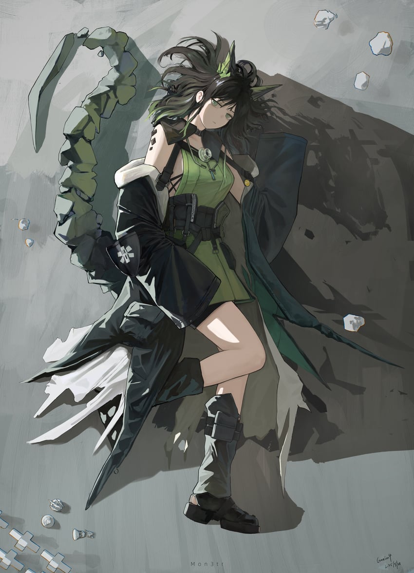 mon3tr (arknights) drawn by gnnim4