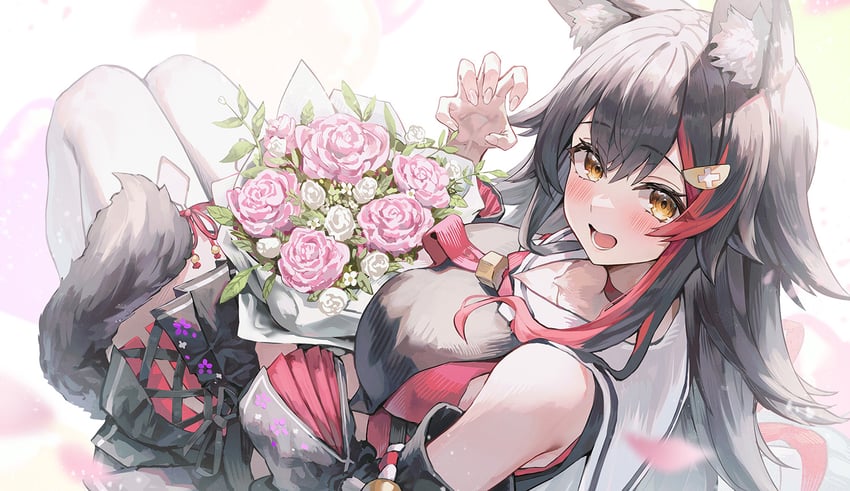 ookami mio (hololive) drawn by myung_yi