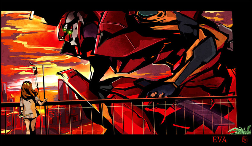 souryuu asuka langley and eva 02 (neon genesis evangelion) drawn by liu_shuang_fei