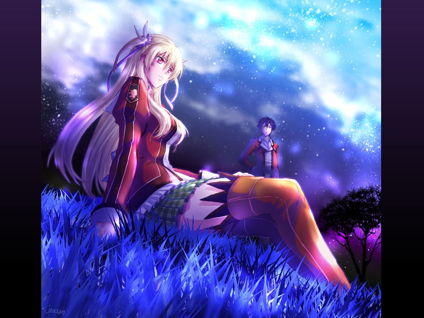 rean schwarzer and alisa reinford (eiyuu densetsu and 2 more) drawn by xiacheng_tatsuya