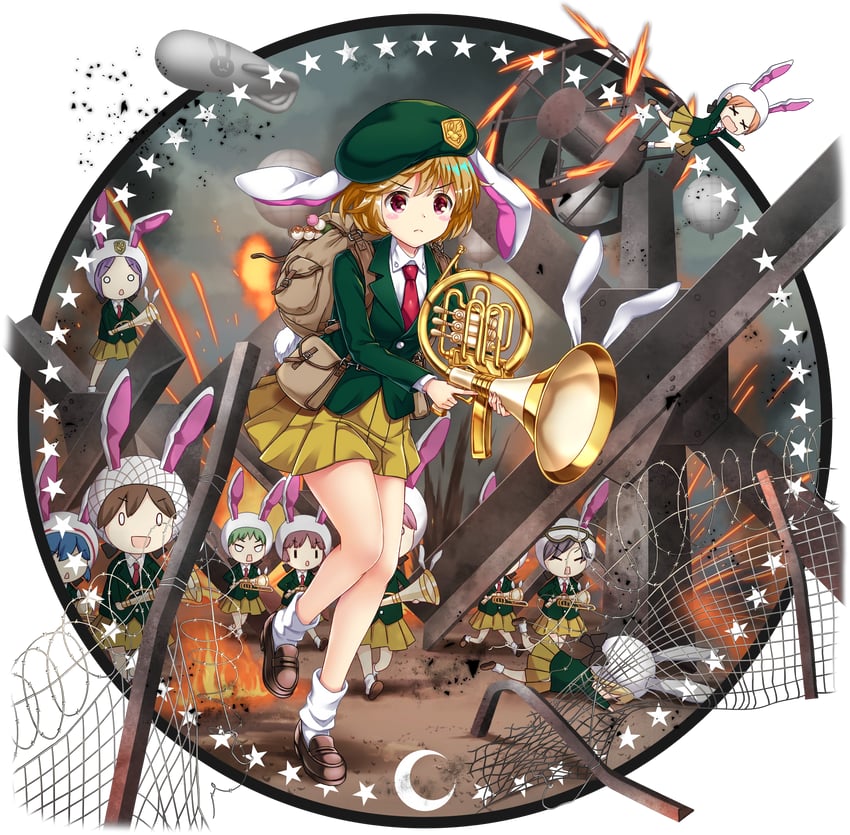 moon rabbit extra and ringo (touhou and 1 more) drawn by rotte_(1109)