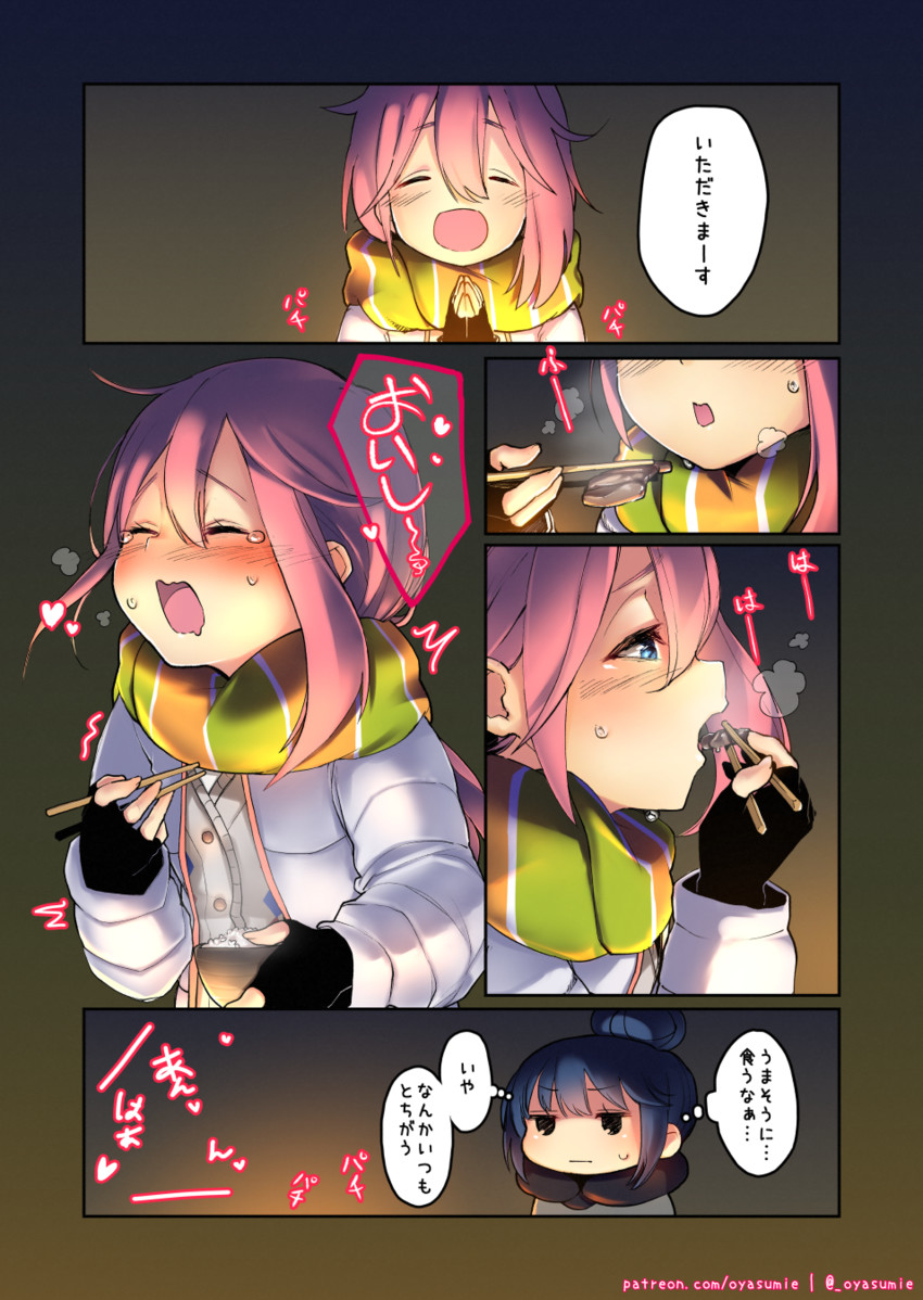 shima rin and kagamihara nadeshiko (yurucamp) drawn by sumi_(oyasumie)