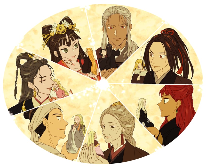 nakajima youko, taiki, keiki, enki, king en, and 9 more (juuni kokuki) drawn by itoyoshi_(koiyuri)