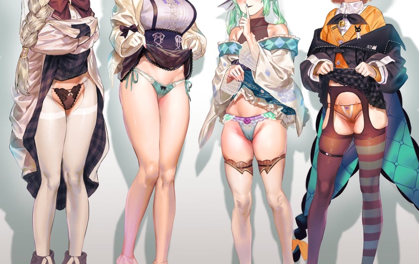 ceres fauna, finana ryugu, millie parfait, and aia amare (hololive and 3 more) drawn by kuroi_suna