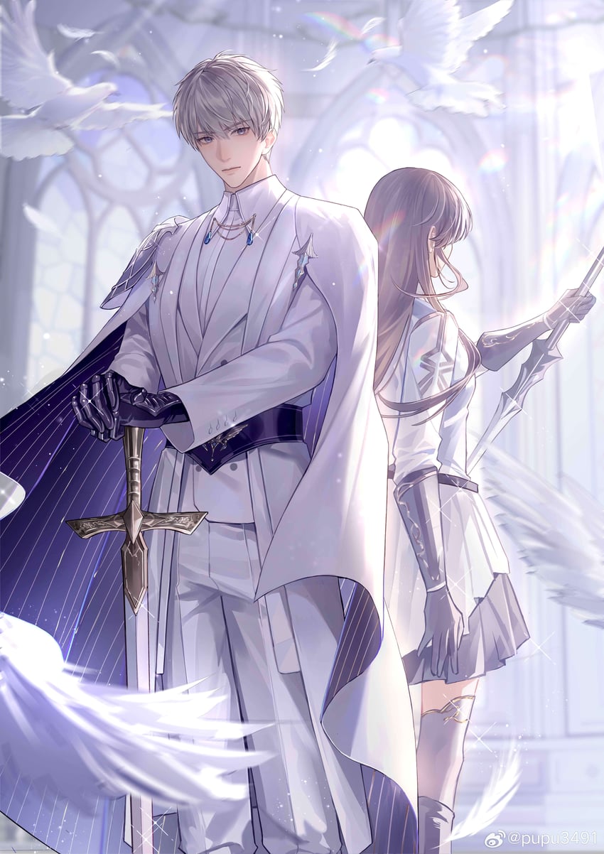 protagonist and xavier (love and deepspace) drawn by pupu_yuanwei_pu_pu