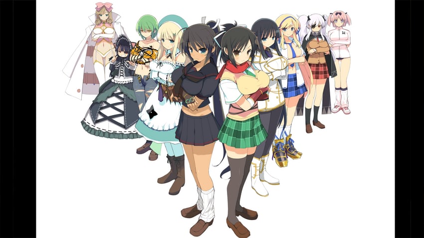 asuka, ikaruga, hibari, hikage, homura, and 5 more (senran kagura and 1 more) drawn by yaegashi_nan