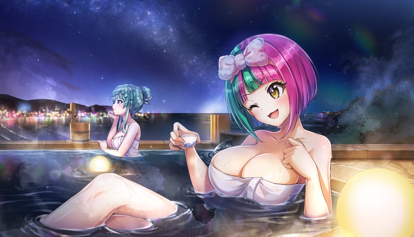 helly lewis and selena lewis (dolphin wave) drawn by ootomo_takuji