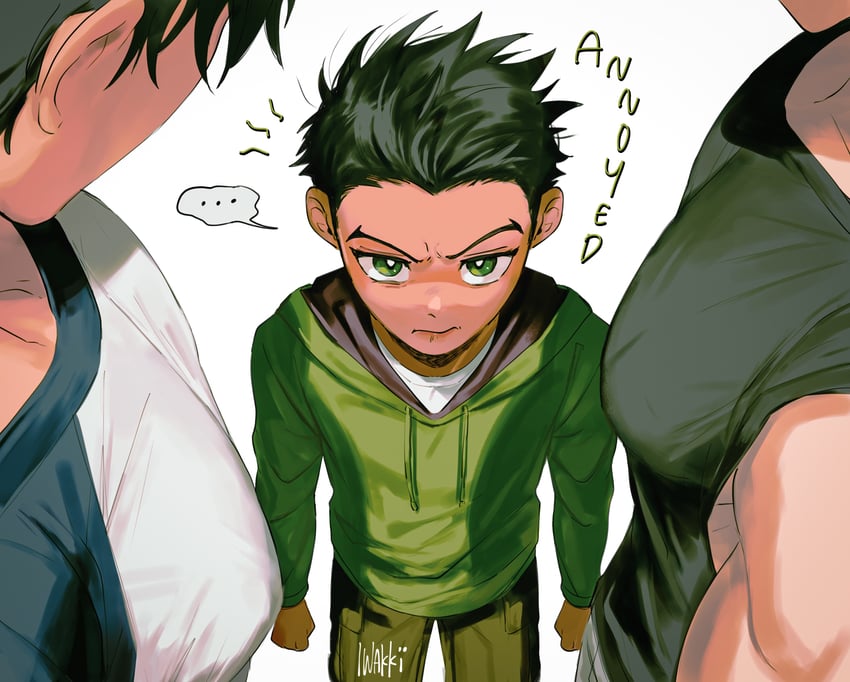 dick grayson, jason todd, and damian wayne (dc comics and 1 more) drawn by iwakki