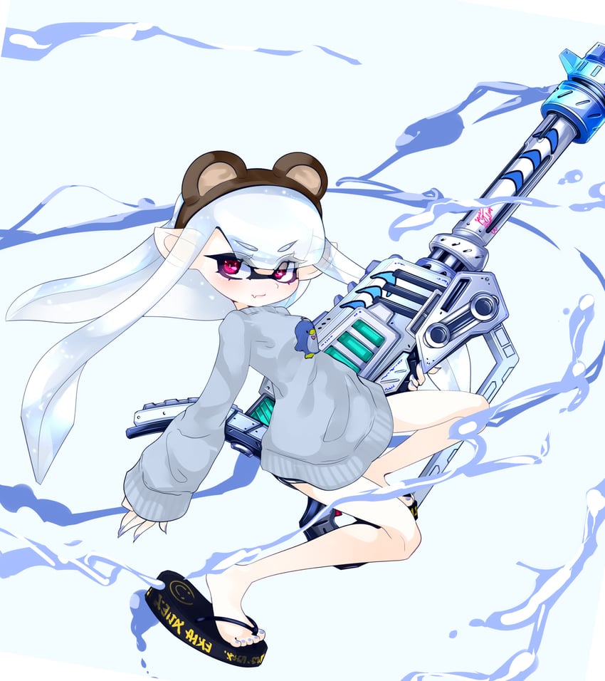 inkling player character and inkling girl (splatoon and 1 more) drawn by kiss_my_eyelidz