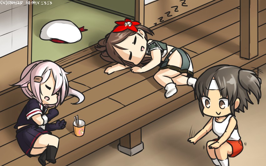 harusame, amagi, nagara, and amagi kai (kantai collection) drawn by hamu_koutarou