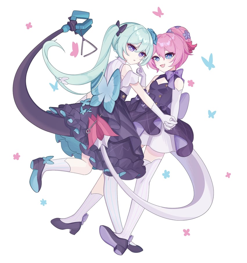 rozaliya olenyeva and liliya olenyeva (honkai and 1 more) drawn by potato_258