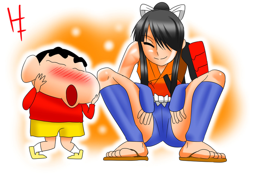 nohara shinnosuke and nasu no yoichi (crayon shin-chan and 1 more) drawn by inaho0734