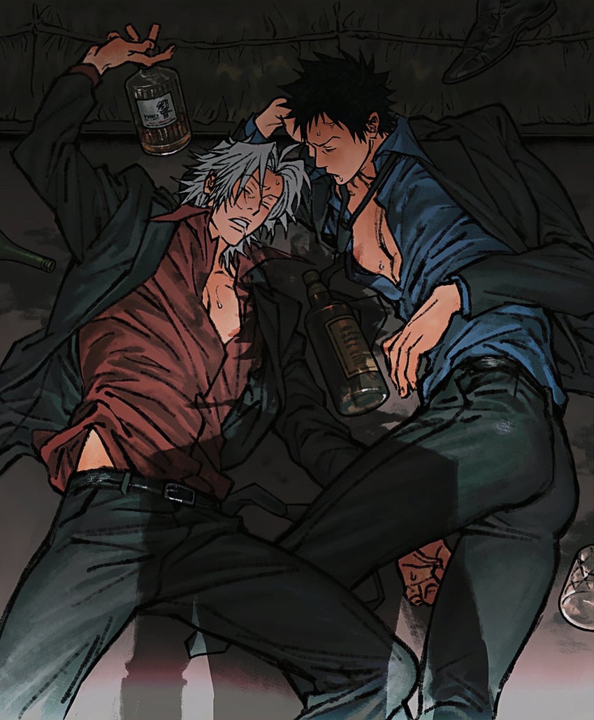 gokudera hayato and yamamoto takeshi (katekyo hitman reborn!) drawn by umkaqryi