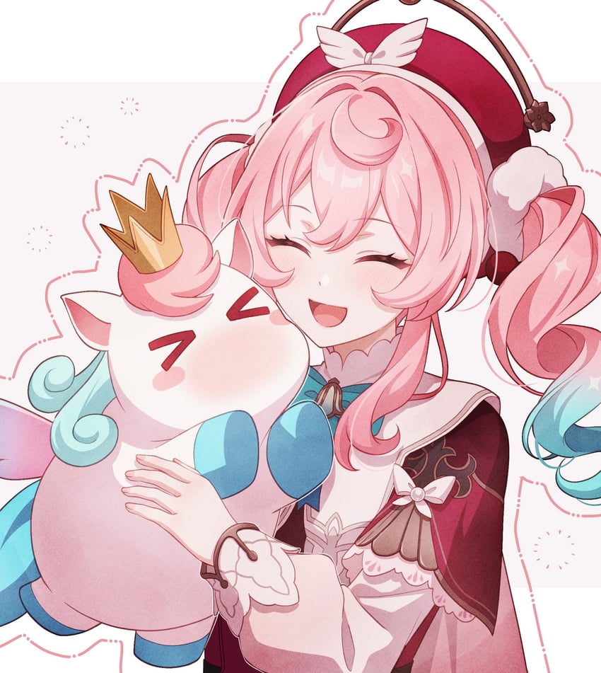 hyacine and little ica (honkai and 1 more) drawn by pochimaru_(marumaru_wanwan)