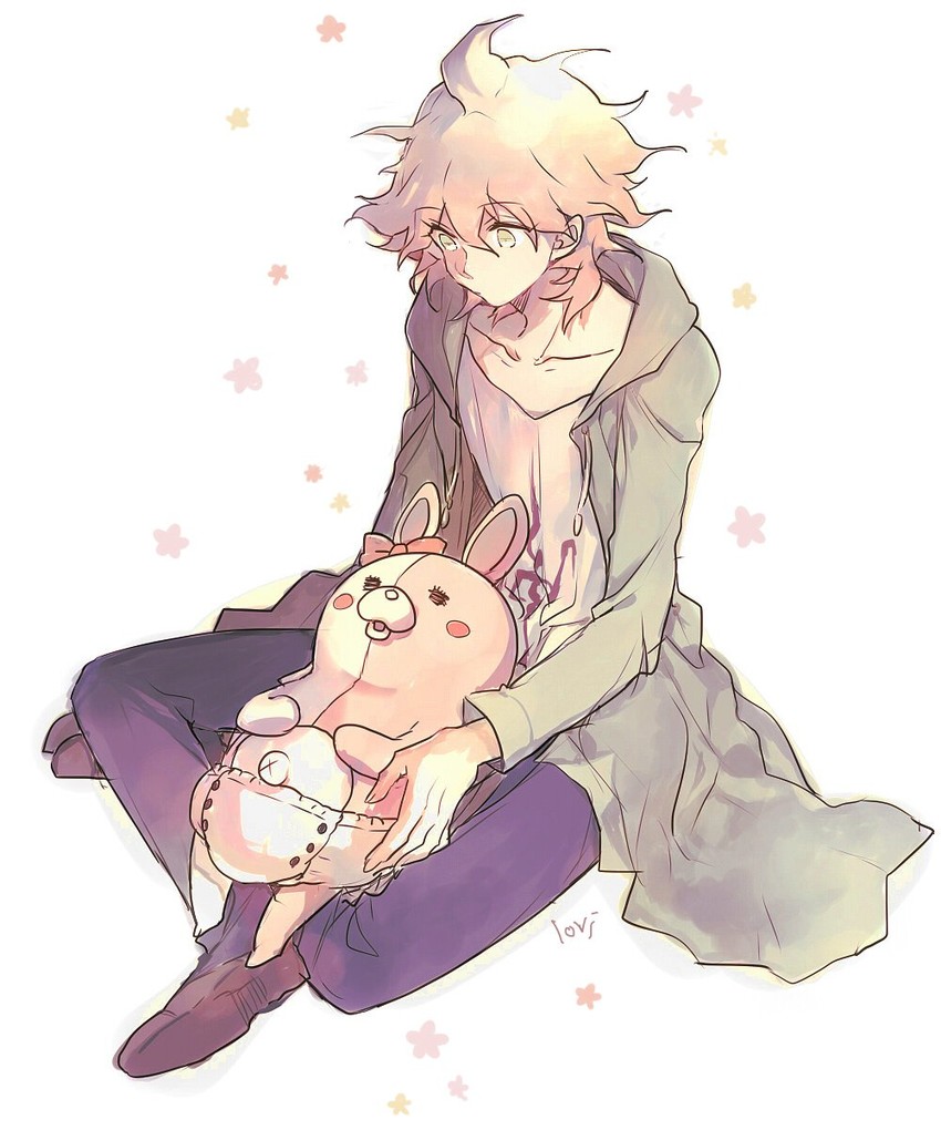 komaeda nagito and monomi (danganronpa and 1 more) drawn by lovi_(momoko37)