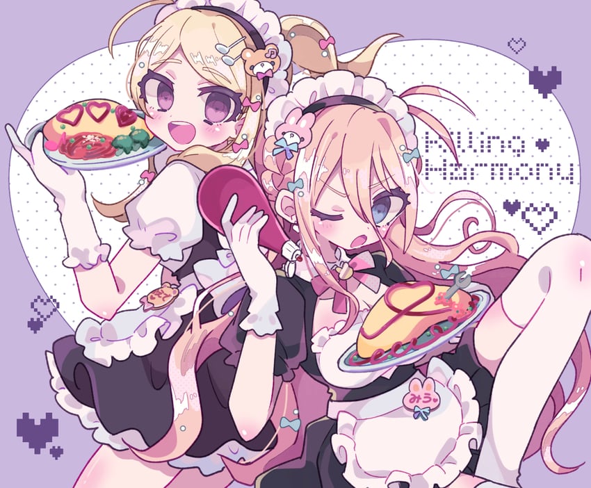 akamatsu kaede and iruma miu (danganronpa and 1 more) drawn by aeruusa