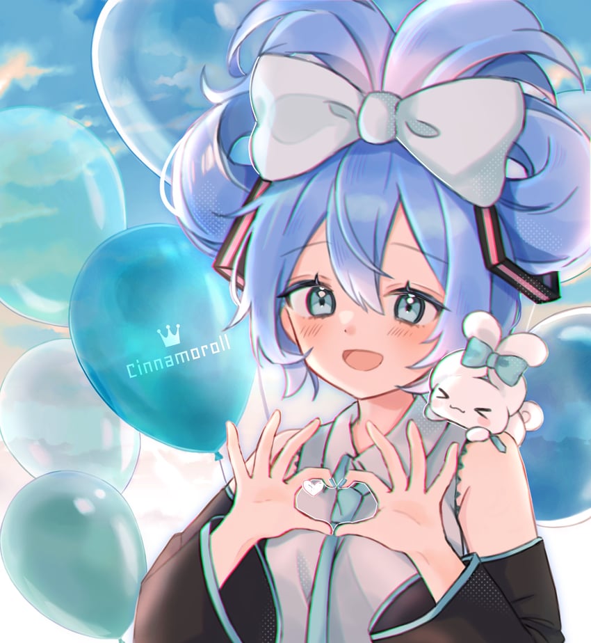 hatsune miku, cinnamoroll, and cinnamiku (vocaloid and 2 more) drawn by dope_popo