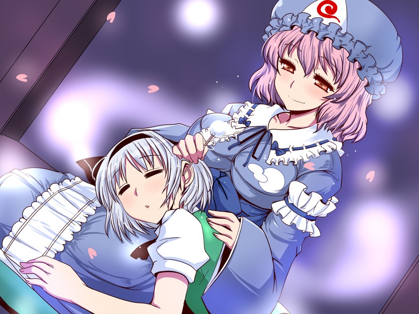 konpaku youmu and saigyouji yuyuko (touhou) drawn by sako_(bosscoffee)