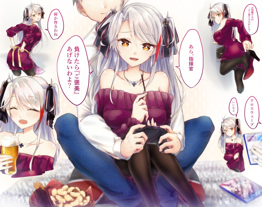 prinz eugen and commander (azur lane) drawn by satsuki_meguru