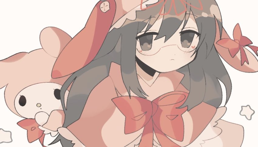 my melody and minakami mai (sanrio and 2 more) drawn by myajou9