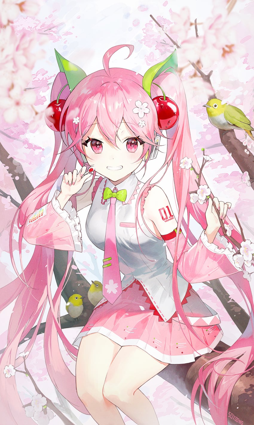 hatsune miku and sakura miku (vocaloid) drawn by soyoong_jun