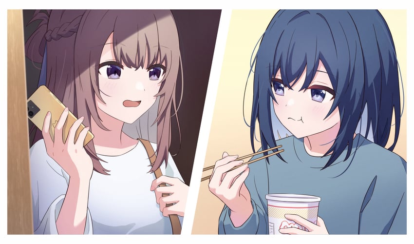 miyagi shiori and sendai hazuki (shuuniichido classmate wo kau hanashi) drawn by novi_visual