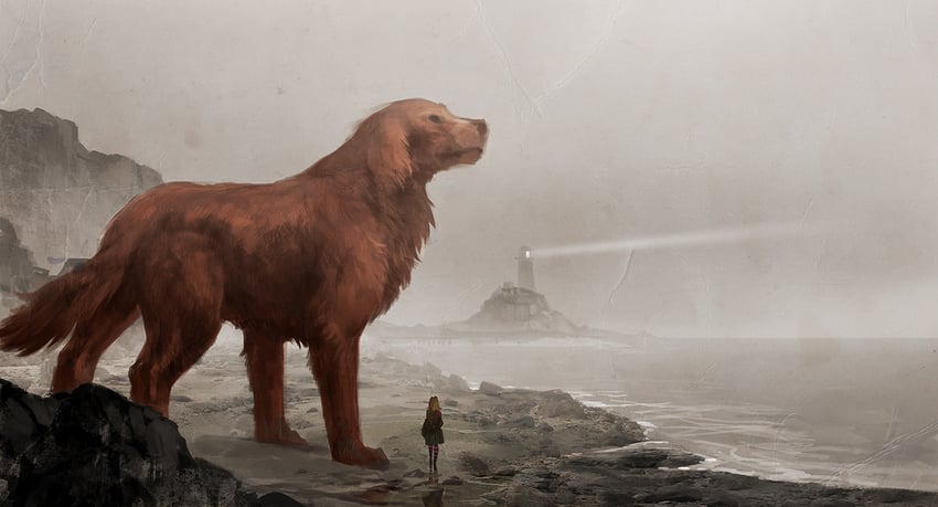clifford and emily elizabeth (clifford the big red dog) drawn by sandara
