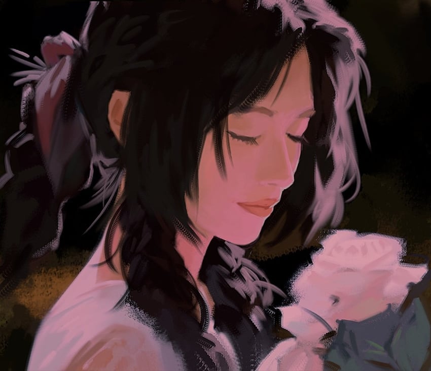 aerith gainsborough (final fantasy and 1 more) drawn by jeseni