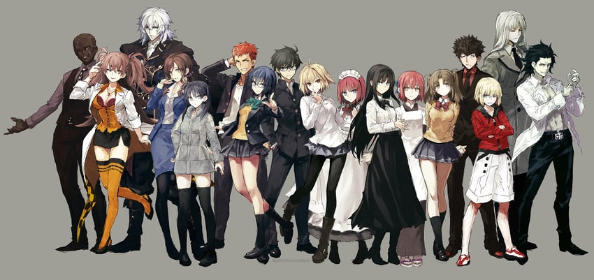 arcueid brunestud, ciel, tohno akiha, kohaku, tohno shiki, and 12 more (tsukihime) drawn by konoe_ototsugu