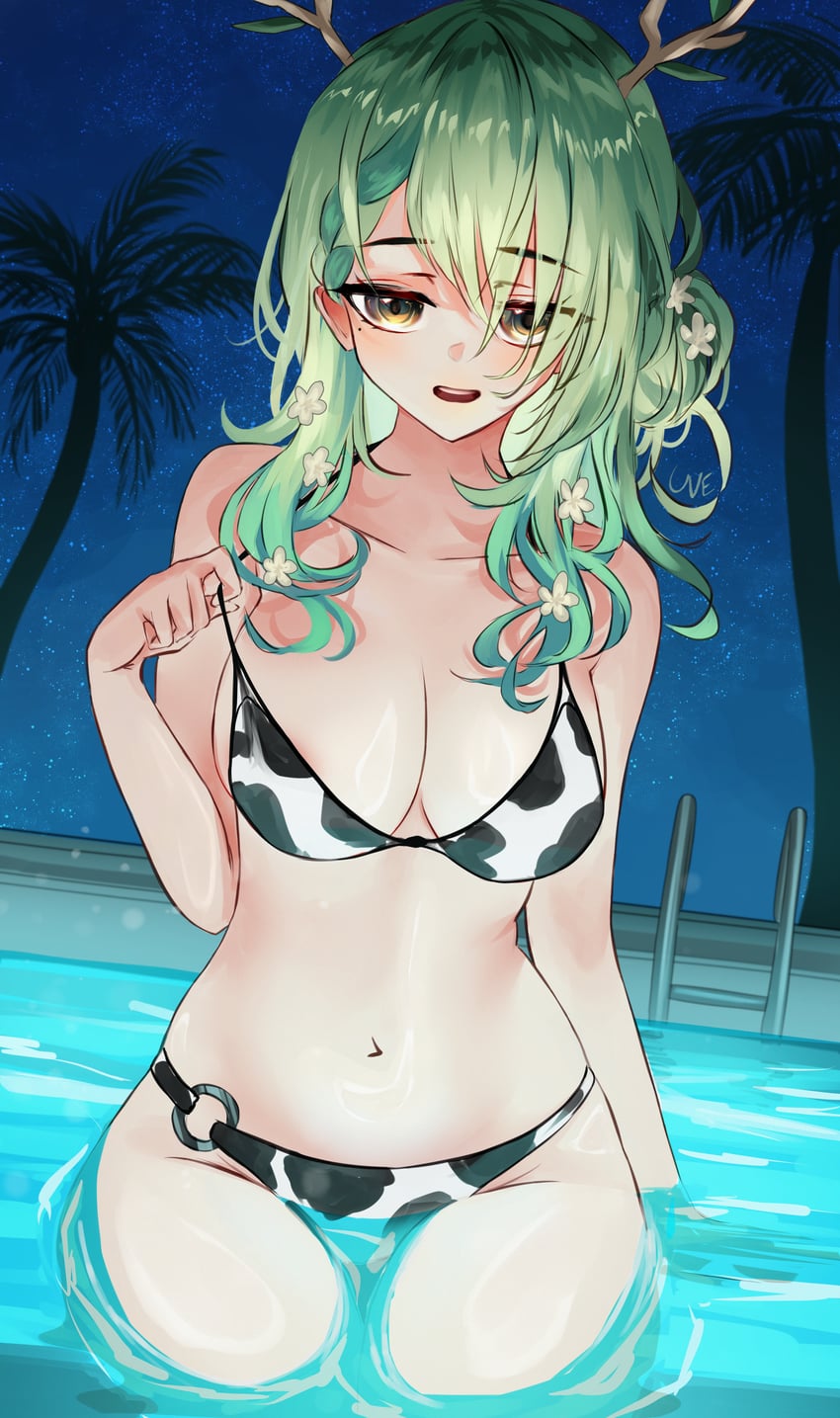 ceres fauna (hololive and 1 more) drawn by uve