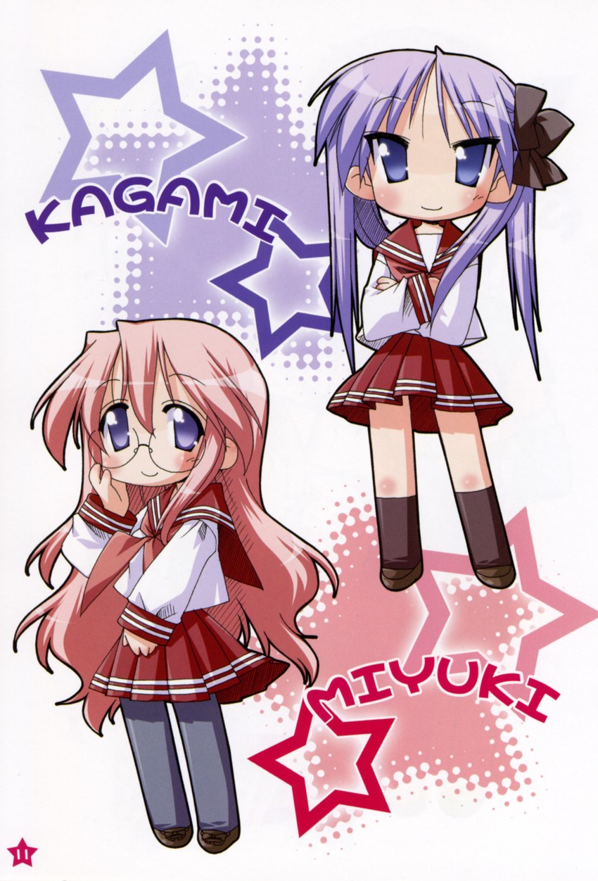 hiiragi kagami and takara miyuki (lucky star) drawn by yoshimizu_kagami