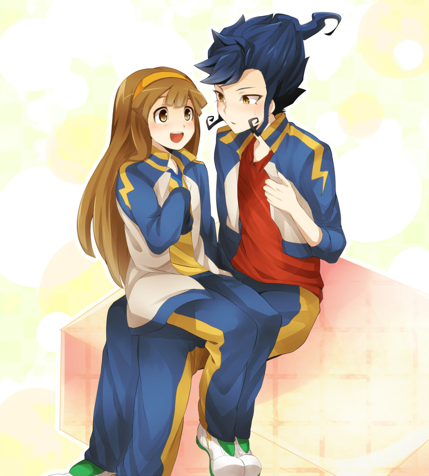 tsurugi kyousuke and nanobana kinako (inazuma eleven and 2 more) drawn by yutsuyutsu