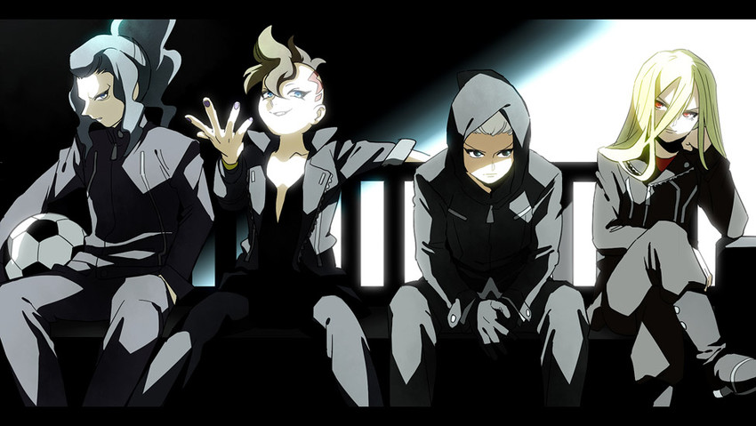 afuro terumi, gouenji shuuya, fudou akio, and saginuma osamu (inazuma eleven) drawn by mee