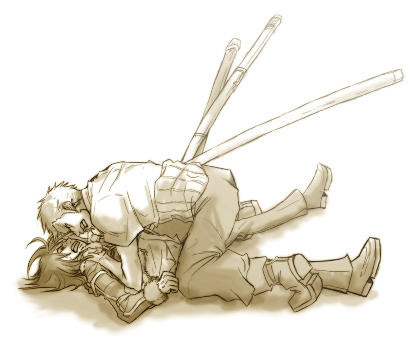 roronoa zoro and tashigi (one piece) drawn by 1-gou_(bis)