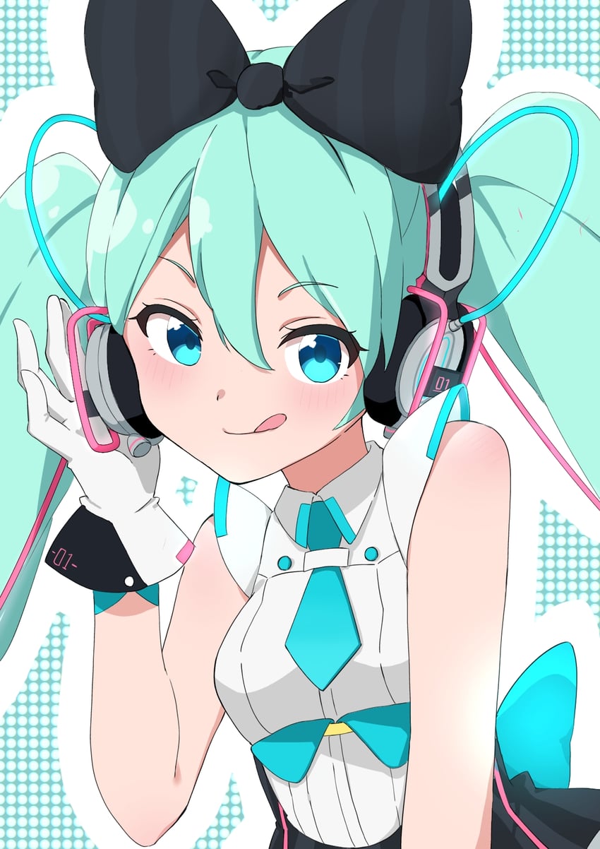 hatsune miku and magical mirai miku (vocaloid and 1 more) drawn by haruchingusu