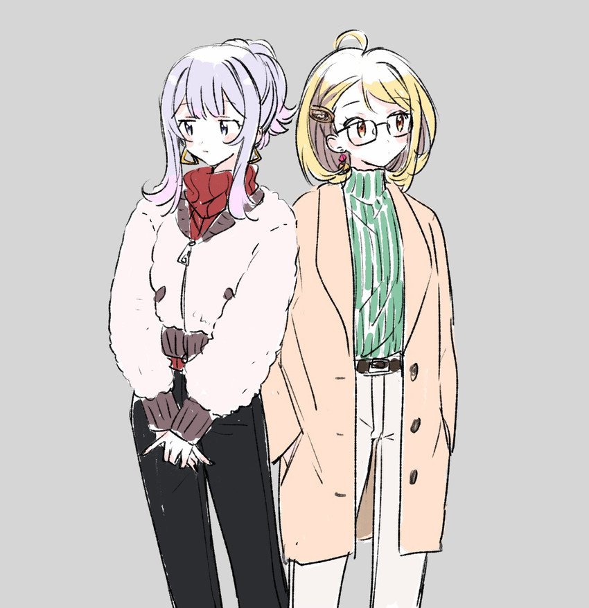 hamaguri hiromi and imau nagisa (selection project) drawn by mokeo