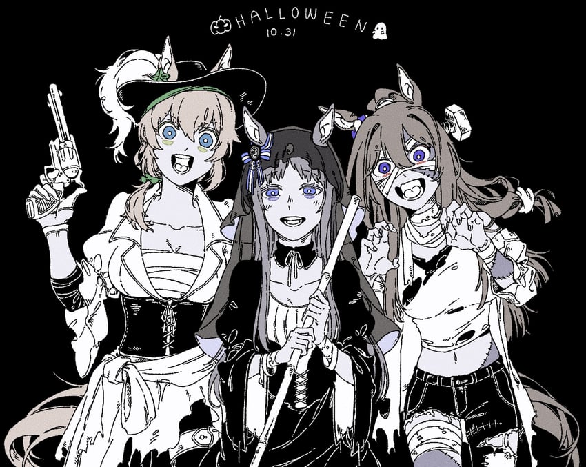 grass wonder, taiki shuttle, and el condor pasa (umamusume) drawn by oo_sungnim