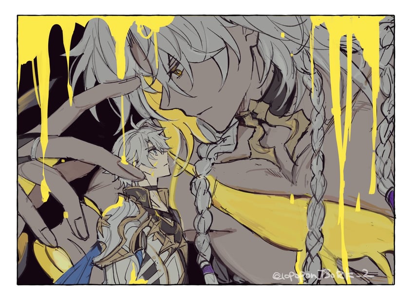 phainon and nanook (honkai and 1 more) drawn by toramaru_(696anna)