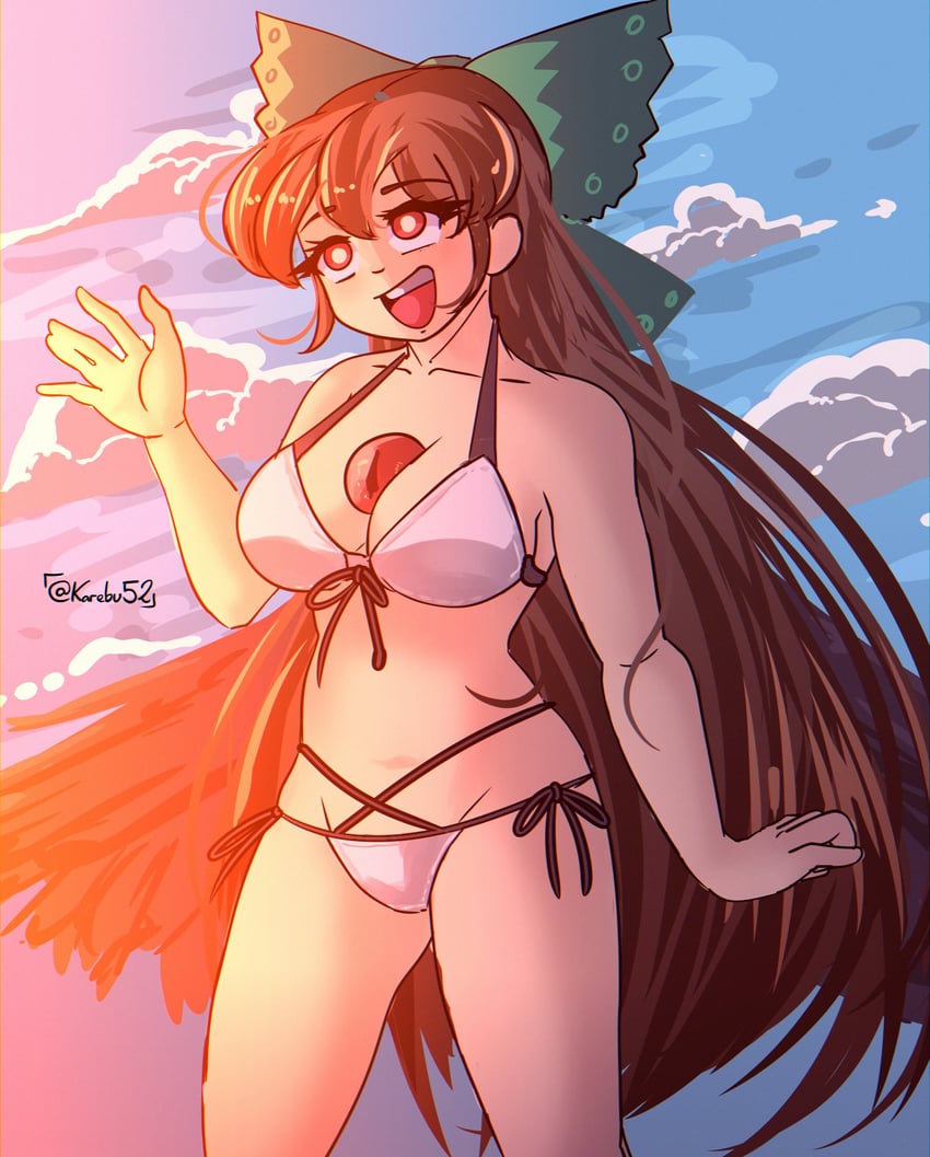 reiuji utsuho (touhou and 1 more) drawn by karebu52