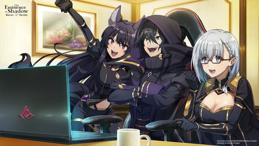 delta, beta, cid kagenou, and shadow (kage no jitsuryokusha ni naritakute! and 2 more)
