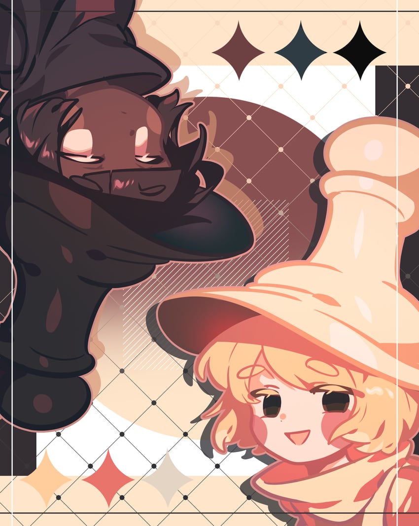 pawn white cookie and pawn black cookie (cookie run and 1 more) drawn by omoyu_(nakyu715)
