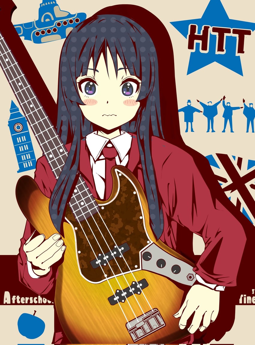 akiyama mio (k-on! and 2 more) drawn by laika2slip