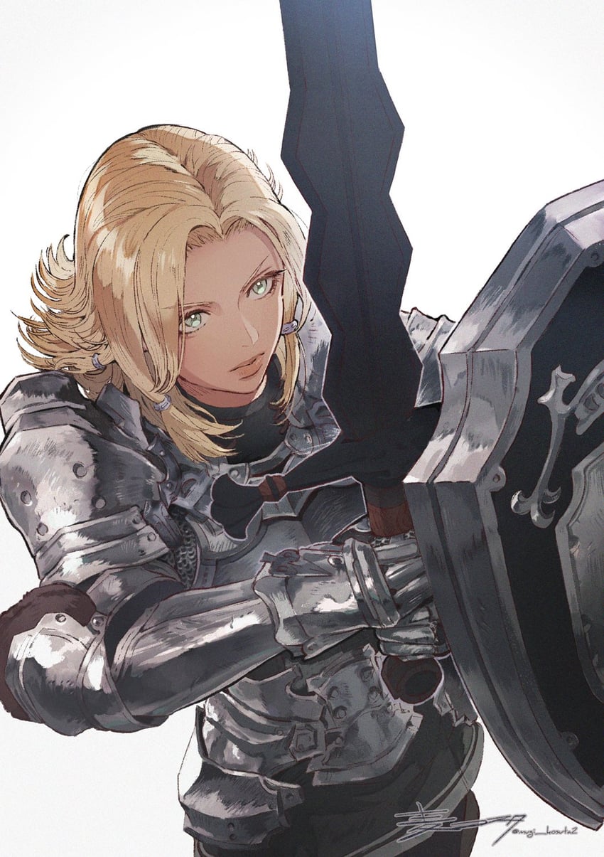gladiator and mylla swordsong (final fantasy and 1 more) drawn by mugi_kosuta