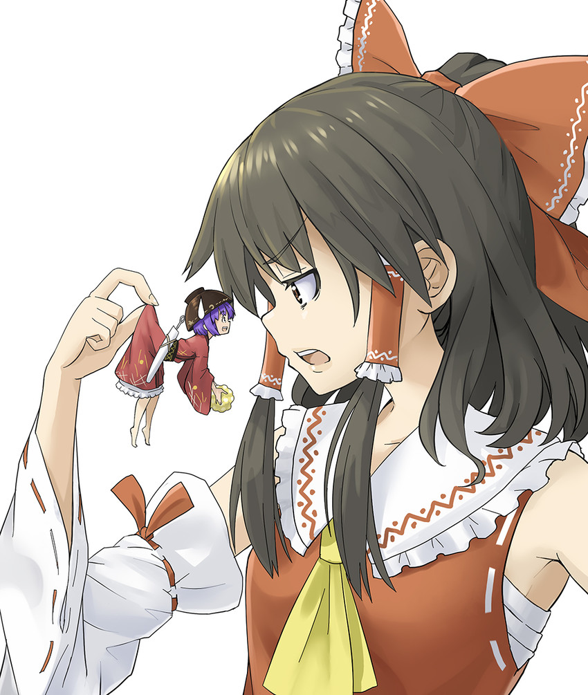 hakurei reimu and sukuna shinmyoumaru (touhou) drawn by kuro_oolong
