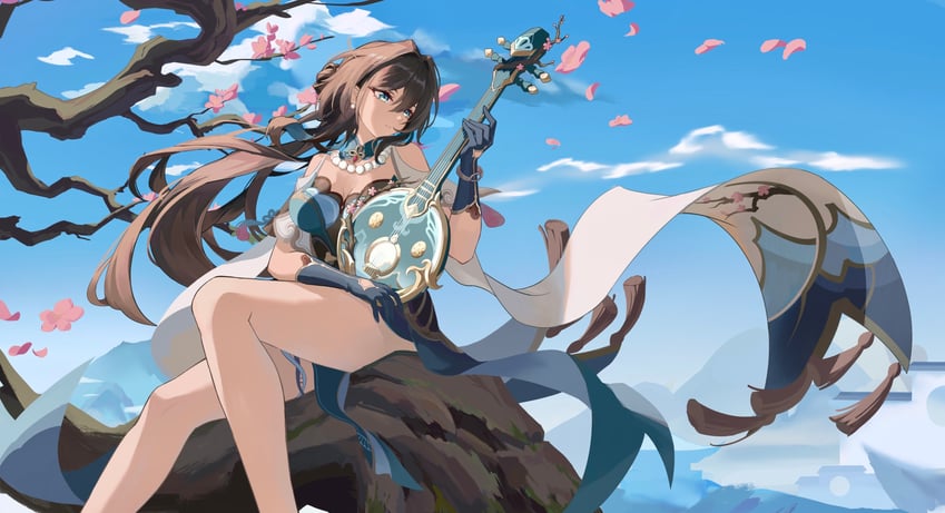 ruan mei (honkai and 1 more) drawn by kun_kun