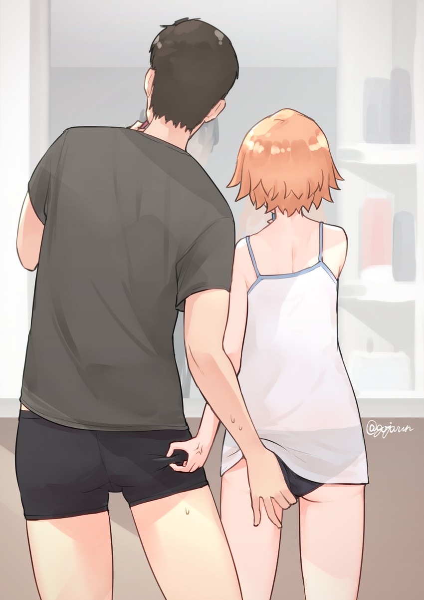 producer and ninomiya asuka (idolmaster and 1 more) drawn by gojarun