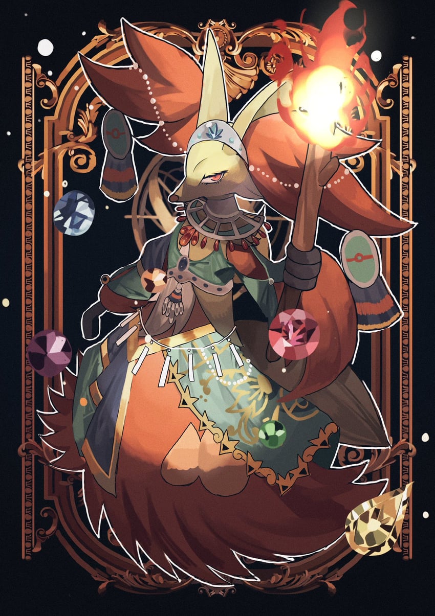 delphox (pokemon and 1 more) drawn by reo_(mmocc123)