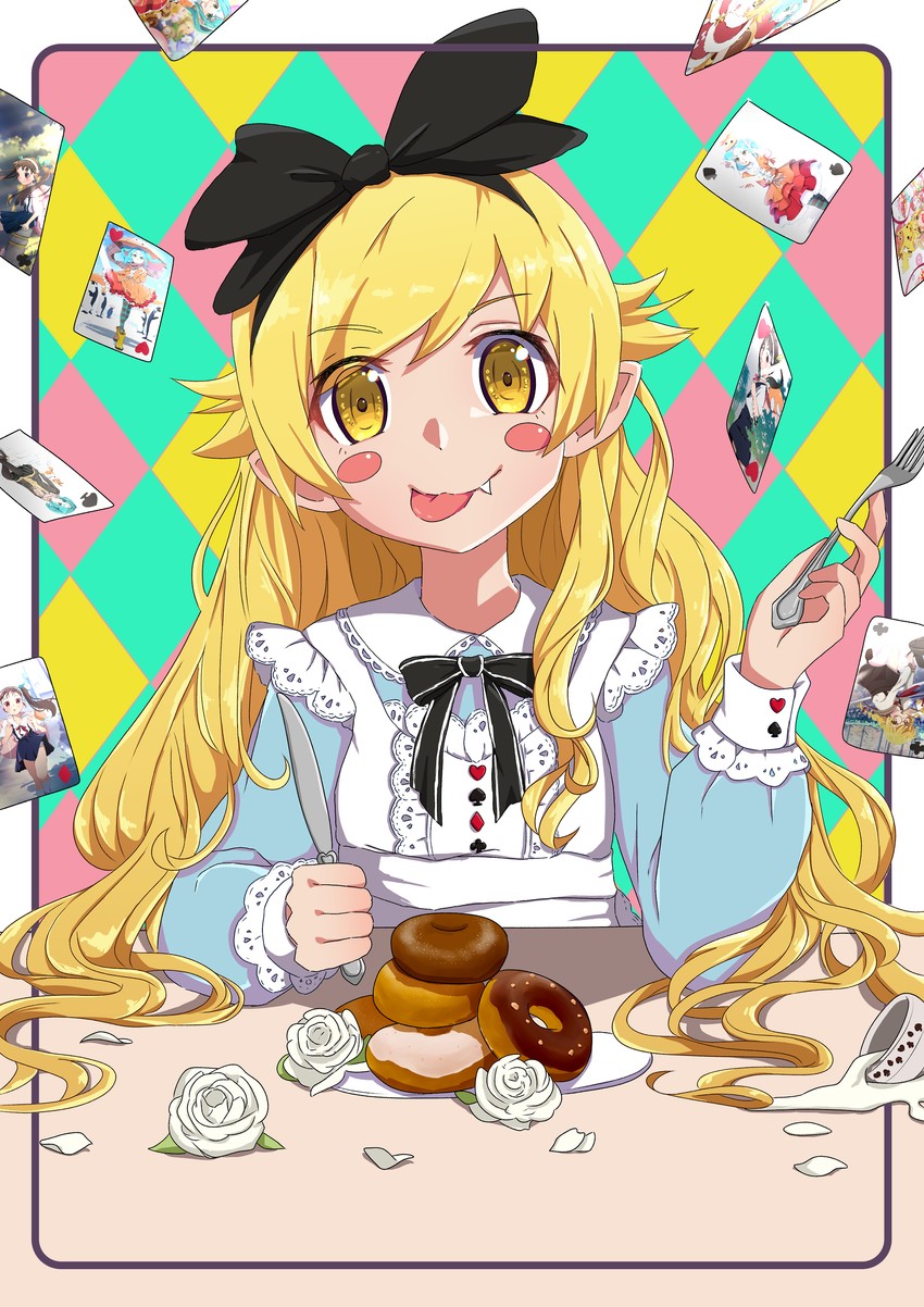 oshino shinobu, alice, hachikuji mayoi, and ononoki yotsugi (monogatari and 2 more) drawn by drawdream1025